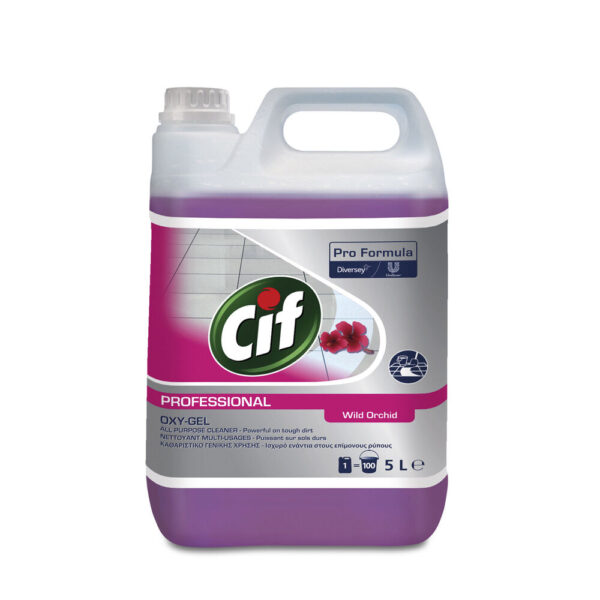 Cif Pro Formula Oxy-gel Wild Orchid koncentrat do mycia podłóg i innych wodoodpornych powierzchni zmywalnych 5 L - obrazek 3