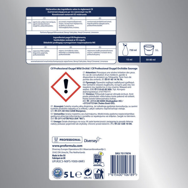 Cif Pro Formula Oxy-gel Wild Orchid koncentrat do mycia podłóg i innych wodoodpornych powierzchni zmywalnych 5 L - obrazek 7