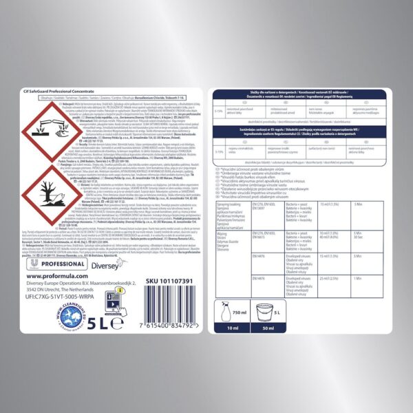 Cif Pro Formula Safeguard Concentrate preparat myjąco-dezynfekujący 5 L - obrazek 4
